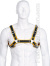 Bulldog Zipper Design Leder Harness - Schwarz/Gelb 