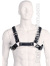 Bulldog Zipper Design Leder Harness - Schwarz/Schwarz 