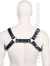 Bulldog Zipper Design Leder Harness - Schwarz/Schwarz 