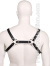 Bulldog Zipper Design Leder Harness - Schwarz/Wei 