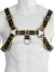 Echtledergeschirr BDSM Top Harness - Schwarz/Gelb 