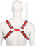 Scottish Zipper Design Leder Harness - Rot/Schwarz 