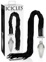 Icicles No. 49 - Glas Anal Plug mit Flogger Tail 